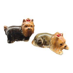 Vintage Yorkshire Terrier Figurine Yorkie Giftcraft Bone China Dogs