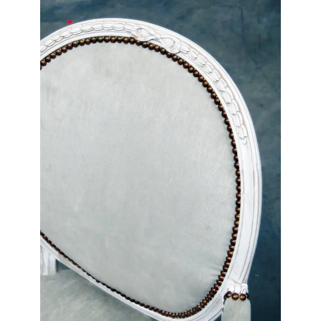 Gustavian (Swedish) Pair of Cameo Back Gustavian Swedish Paint Decorated Armchairs For Sale - Image 3 of 10