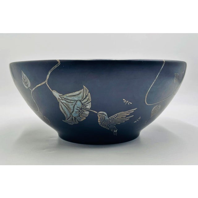 Black Emilia Castillo for Los Castillo Plata Pura Porcelain & Silver Bowl, Taxco, 1991 For Sale - Image 8 of 18