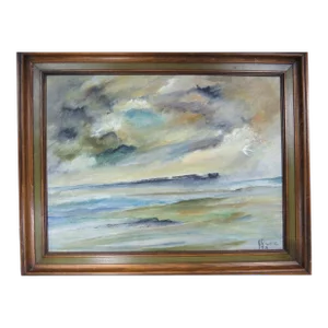 Vintage Jef Gunn Framed Oil on Canvas - Seascape