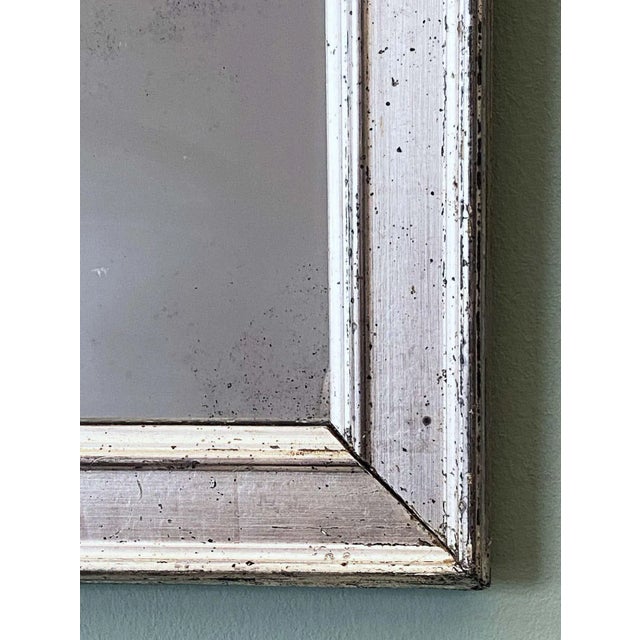 French Rectangular Silver Gilt Wall Mirror (H 19 1/2 X W 12 1/4) For Sale - Image 9 of 13