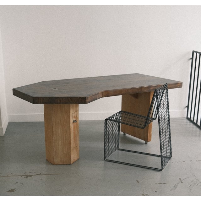 Vintage Desk in the style of Charlotte Perriand, 1970s For Sale - Image 9 of 16