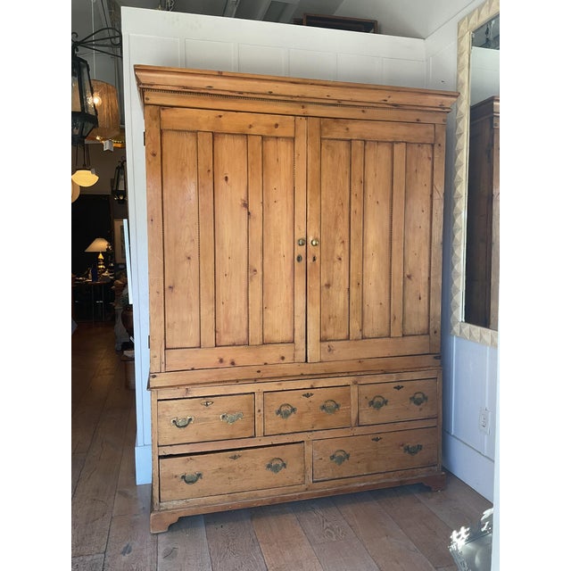 Antique Pine Cabinet W/ 5-Drawers For Sale - Image 11 of 11