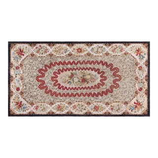 Antique 19th Century European Needlepoint Rug For Sale