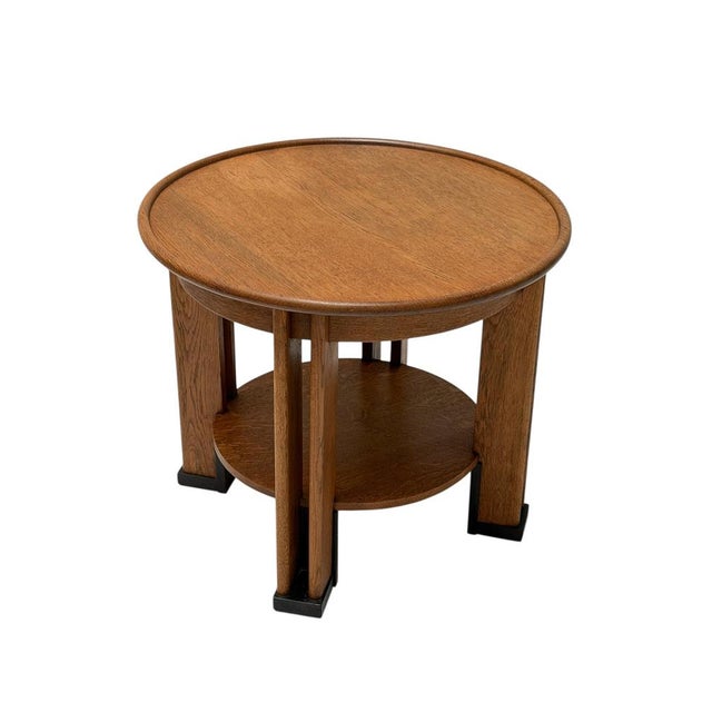Art Deco Dutch Coffee Table in Oak by Jan Brunott, 1920s For Sale - Image 4 of 16