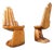 Hand Shaped Teak Chairs, 1970s, Set of 2 For Sale