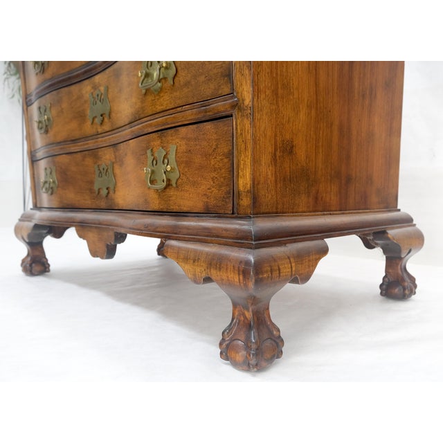 Metal Light Mahogany Ball & Claw Feet Brass Hardware 4 Drawers Bachelor Chest Dresser For Sale - Image 7 of 16