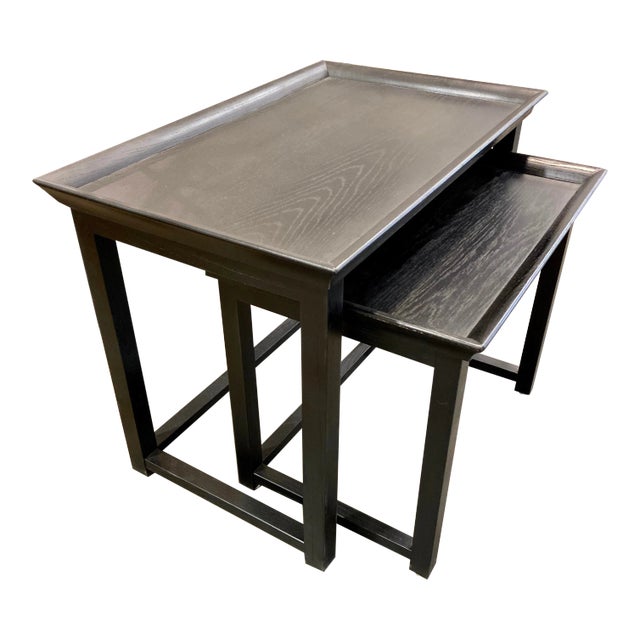 Modern Ebony Finished Wood Nesting Table Set of Two Chairish