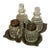Vintage 4-Piece Glass and Metal Condiment Cruet Set - 5 pcs For Sale