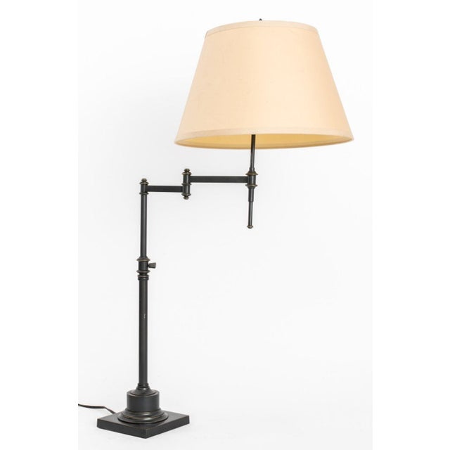 Metal Restoration Hardware Bronzed Metal Table Lamp For Sale - Image 7 of 7
