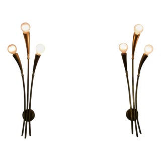 Brass Wall Lamps by Oscar Torlasco for Arredoluce, Italy, 1960s, Set of 2 For Sale