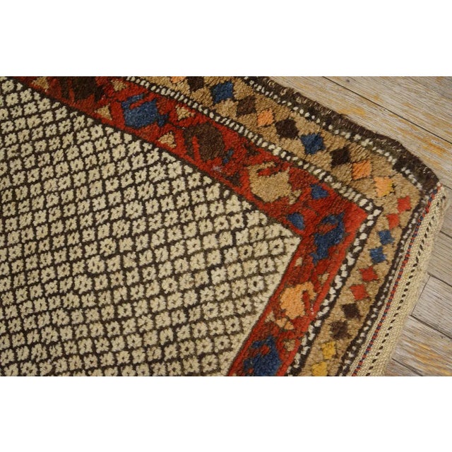 1890s Ivory Geometric Tribal Antique Nw. Persian Carpet 3' 4" X 5' Handknotted Wool Rug For Sale - Image 9 of 15