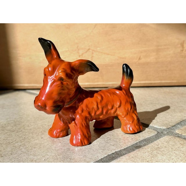 Ceramic Antique Art Deco Scotch Terrier Porcelain Figurine attributed to Ida Erdös-Meisinger for Friedrich Goldscheider Vienna, Austria, 1920s For Sale - Image 7 of 11
