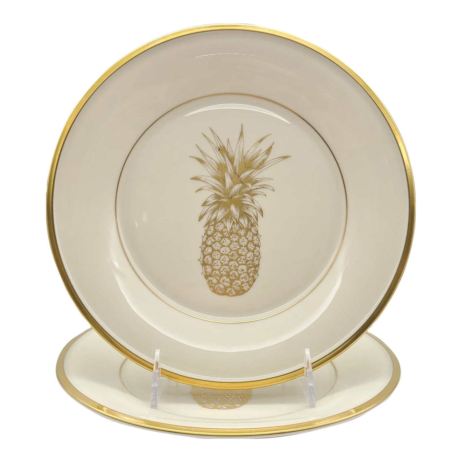 Vintage Lenox Eternal Pineapple Plantation-Style Accent Plates- a
