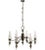 This mid-century Art Deco six-light chandelier is made of burnished brass and Murano blown glass. Up to 250V (Europe/UK...