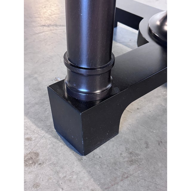 Late 20th Century Christian Liaigre at Holly Hunt 60" Round Dining Table, Ebonized Black Oak, Column Pedestal Base For Sale - Image 9 of 14