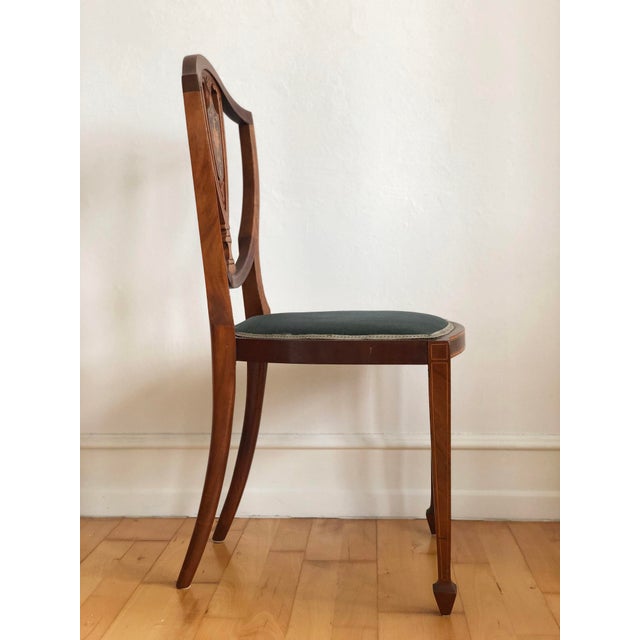 Hepplewhite Pair of Antique Mahogany Hepplewhite Revival Chairs Denmark 1900s For Sale - Image 3 of 18