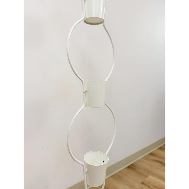 Mid-Century Modern Vintage MCM 3-Tier White Plant Stand Retro Mid-Century Modern Display For Sale - Image 3 of 7