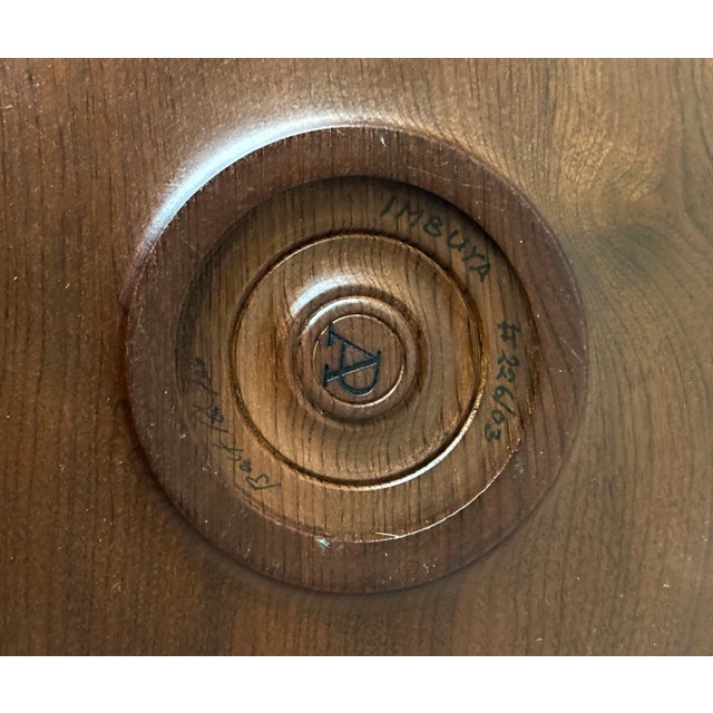 Late 20th Century Signed Brazilian Wood Turned Bowl For Sale - Image 4 of 7