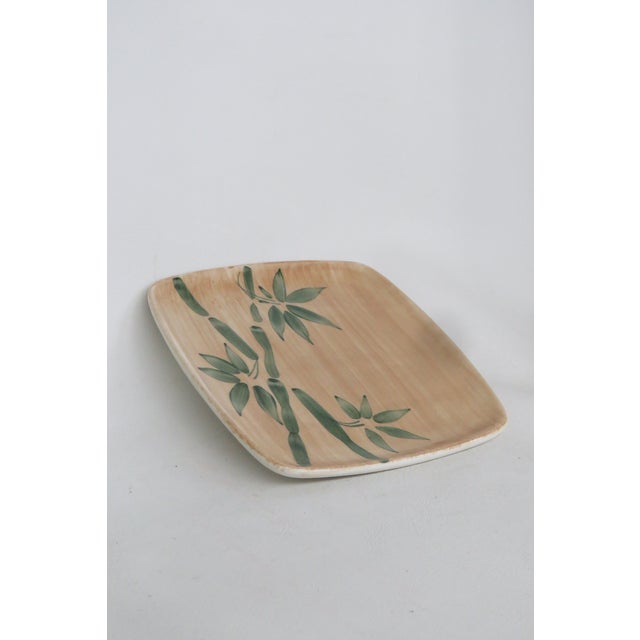 Amora Hand Painted Leaves Plate Made in Italy 4626b For Sale - Image 4 of 10