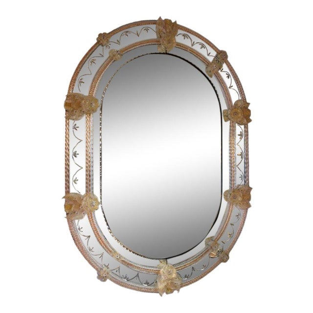 Price reduced $2,000. Now only $4,990! Stunning Vintage Handmade Venetian Mirror - Made by Fratelli Barbini! Unique,...
