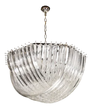 Large Modernist Murano Glass Ribbon Chandelier