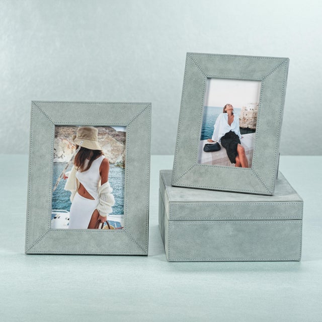 Suede Lux Photo Frame - Côte d'Azur Blue - 5" x 7"