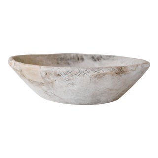 Antique Distressed Bleached Dough/Grain Bowl For Sale