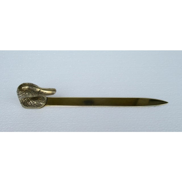 Vintage Mid-Century Brass Mallard Duck Letter Opener For Sale - Image 11 of 13