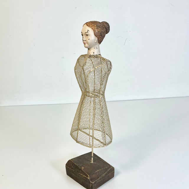 1960s Vintage French Boho Chic Tabletop Tole Mesh Tabletop Mannequin Sculpture For Sale - Image 10 of 12