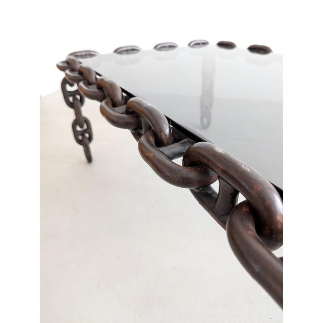 1970s Brutalist Chain Link Coffee Table, 1970s For Sale - Image 5 of 9