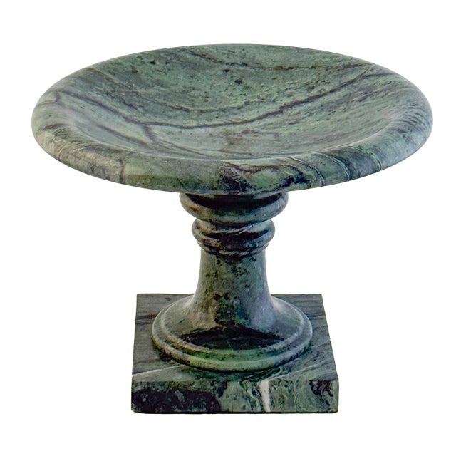 19th Century Italian Neoclassical Tazza or Pedestal Bowl of Figured Green Marble For Sale - Image 5 of 9