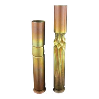 Pair of Vintage Thomas Roy Markusen “Tortured” Brutalist Copper Candlesticks For Sale