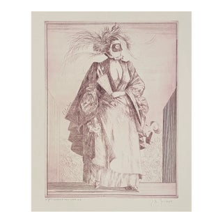 Joseph Pecsenke Colombina Commedia Dell'arte Etching For Sale