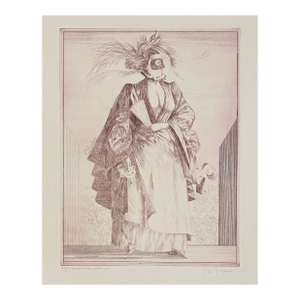 Joseph Pecsenke Colombina Commedia Dell'arte Etching