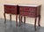 20th Century Pair of Spanish Raspberry Red Wooden Two drawers Nightstands For Sale - Image 18 of 18