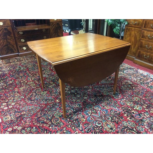Wood Vintage Drop Leaf Table, Dining Table, Hitchcock Furniture For Sale - Image 7 of 8