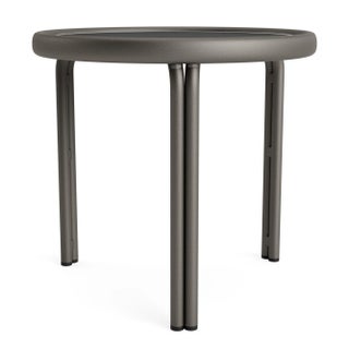 Brown Jordan Kantan Aluminum 20" Round Occasional Table, Mica frame For Sale