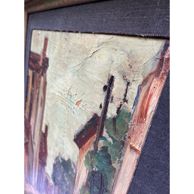 Antique Original European Street Scene Painting For Sale - Image 6 of 11
