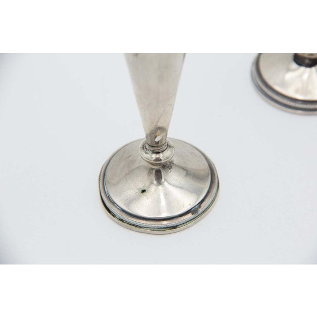 Silver Vases with Floral Reliefs, Set of 2 For Sale - Image 3 of 4