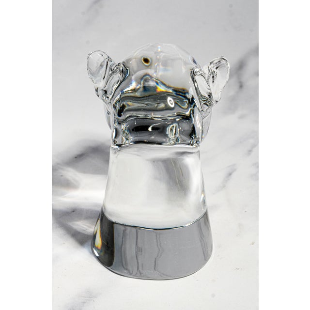 Solid French Crystal Animal Bust Vintage Baccarat Crystal Panther Head Sculpture Art Luxury Home Decor For Sale - Image 9 of 15