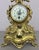 French Ornate Brass Mantel Clock with Key For Sale - Image 4 of 16