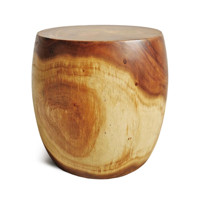 Monkey Pod Drum Stool / Side Table Chairish