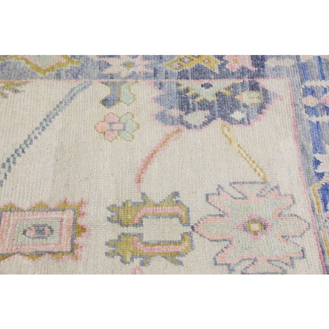 Turkish 21st Century Handwoven Oriental Desert Sand & Gray Turkish Oushak Rug 5'8" X 6'11" For Sale - Image 3 of 9