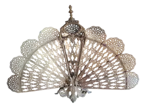 Peacock Tail Spark Shield in Bronze and Iron, 1960s