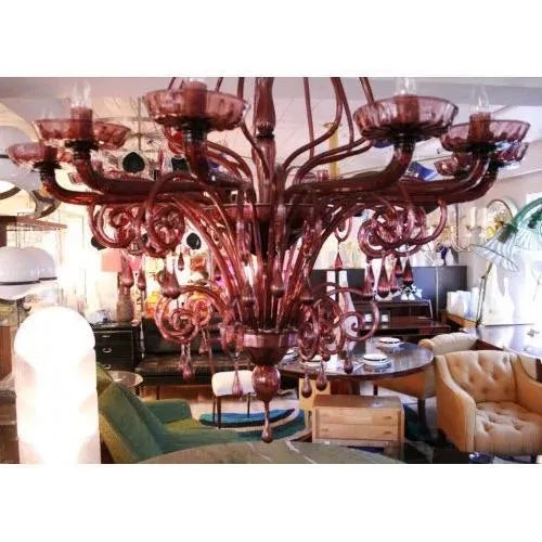 Amethyst Blown Venetian Glass Chandelier, 1960s For Sale - Image 3 of 7