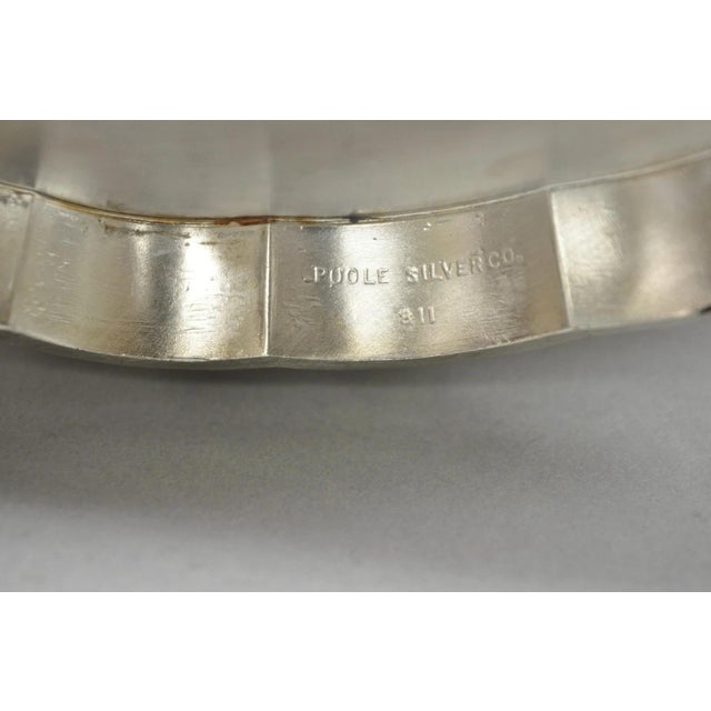 Vintage Poole 811 Modern Silver Plated Scalloped Footed Oval Serving Fruit Bowl For Sale In Philadelphia - Image 6 of 11