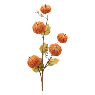 Plush Fall Pumpkin Spray (Set of 2) For Sale