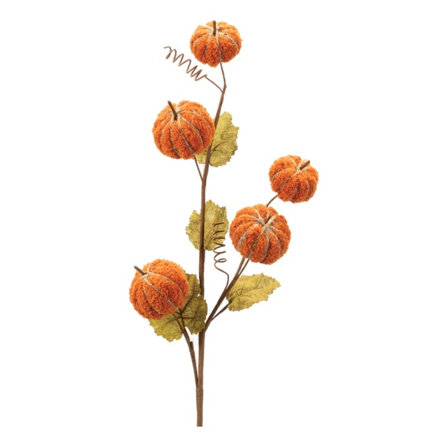 Plush Fall Pumpkin Spray (Set of 2) For Sale