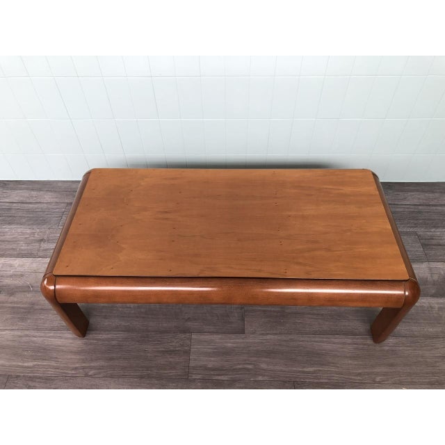 Coffee table made in Italy in the 1970s Made of lacquered beech wood Low rectangular coffee table